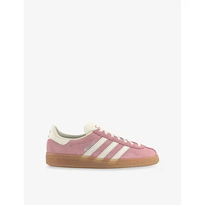 ADIDAS ORIGINALS WOMENS WONDER MAUVE MUENCHEN SUEDE LOW-TOP TRAINERS EUR 42/ 9 UK