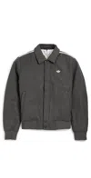 Adidas Originals Wool Blouson Jacket Dark Grey Heather In Gray