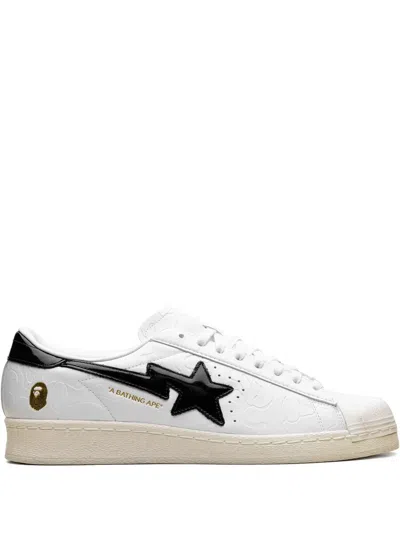 ADIDAS ORIGINALS X A BATHING APE SUPERSTAR VINTAGE "WHITE BLACK" SNEAKERS