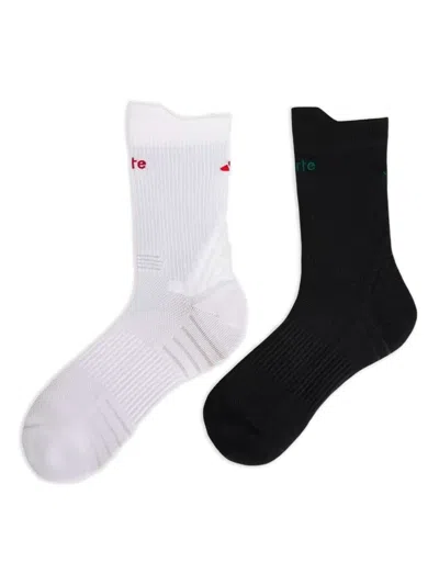 Adidas Originals X Arte Ribbed Socks Set (set Of Two) In White