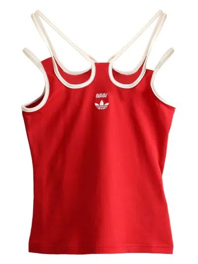 Adidas Originals X Avavav Crisscross Strap Top In Red