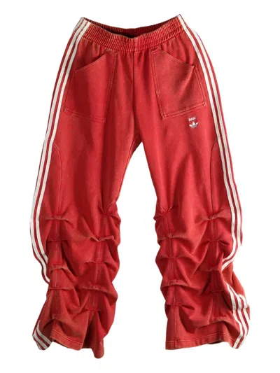 Adidas Originals X Avavav Plissé-embellished Track Pants In Red