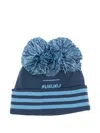 Adidas Originals X Avavav Pom Pom-detail Ribbed Beanie Hat In Blue