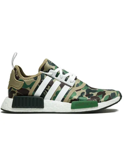 Adidas Originals X Bape Nmd_r1 "green Camo" Sneakers In Multicolour