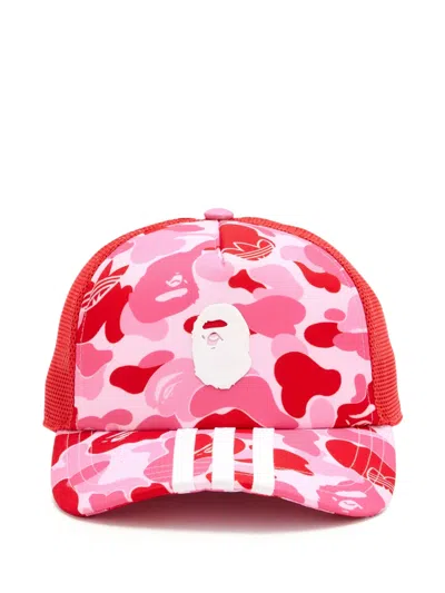 Adidas Originals X Bape Trucker Cap In Red