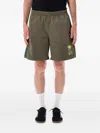 Adidas Originals X Brain Dead Emblem-embroidered Shorts In Green