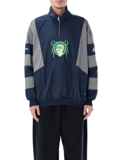 Adidas Originals X Brain Dead Half-zip Track Jacket In Blue