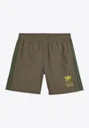 Adidas Originals X Brain Dead Emblem-embroidered Shorts In Green