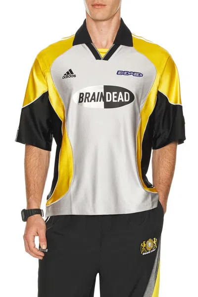 Adidas Originals X Brain Dead Logo Football Polo T-shirt In Multi