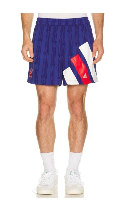 Adidas Originals X Brain Dead X Disney Football Short In Blue