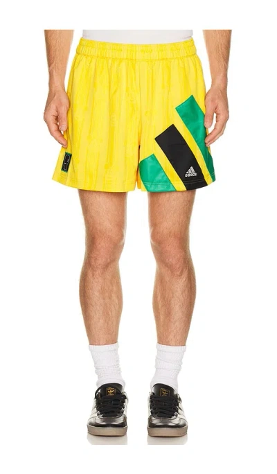 Adidas Originals X Brain Dead X Disney Football Short In Yellow