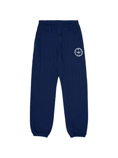 Adidas Originals X Clot By Edison Chen Ribbed Badge Trousers In Blue