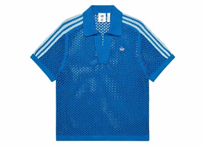Pre-owned Adidas Originals X Edison Chen Crochet Polo Shirt In Blue