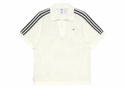 Pre-owned Adidas Originals X Edison Chen Crochet Polo Shirt In White