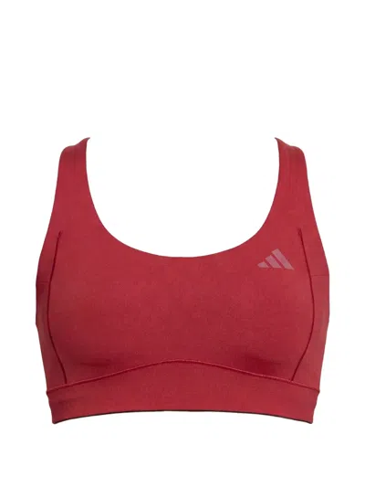 Adidas Originals X Entire Studios Optime Logo-detail Sports Bra In Red