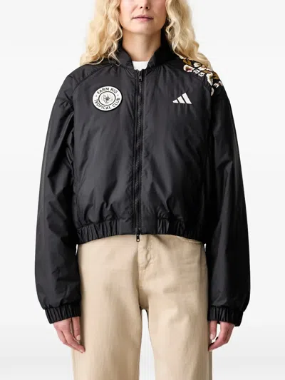 Adidas Originals X Farm Rio Floral-print Bomber Jacket In Black