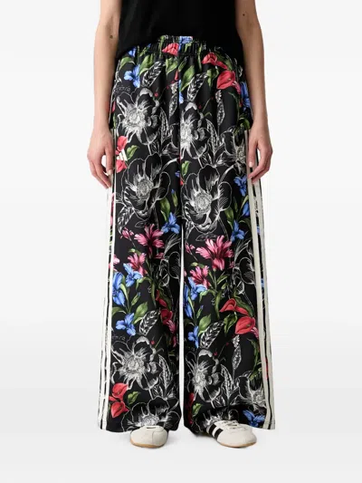 Adidas Originals X Farm Rio House Of Tiro Floral-print Side-stripe Track Pants In Black