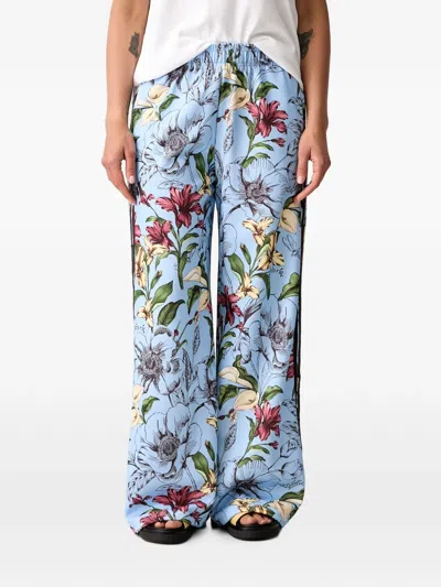 Adidas Originals X Farm Rio House Of Tiro Floral-print Side-stripe Track Pants In Blue