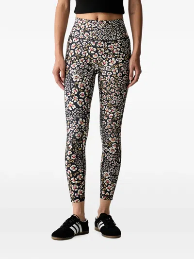Adidas Originals X Farm Rio Optime Floral-print Leggings In Metallic