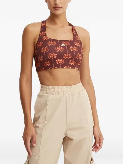 Adidas Originals X Farm Rio Palm-print Sports Bra In Multi