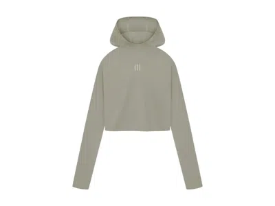 Pre-owned Adidas Originals X Fear Of God Athletics Women's Crop Pullover Hoodie In Clay In Brown