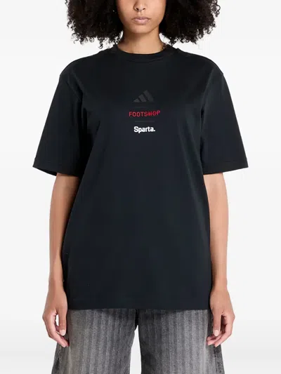 Adidas Originals X Footshop X Sparta Logo-print T-shirt In Black