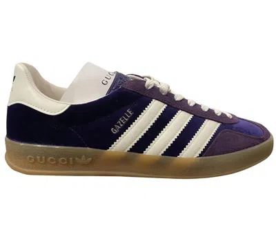 Pre-owned Adidas Originals X Gucci Gazelle (women's) Sneakers In Purple Velvet/white/gum