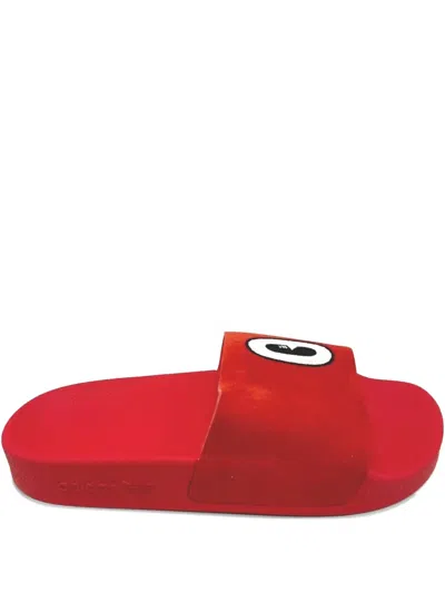 Adidas Originals X Hattie Stewart Adilette "red/white/core Black" Slides