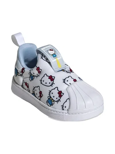 Adidas Originals Babies' X Hello Kitty Superstar 360 I "cloud White/halo Blue/glow Blue" Sneakers In Neutral