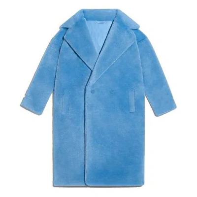 Adidas Originals X Ivy Park Crossover Plush Long Large Jacket Couple Style Blue