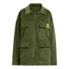 Adidas Originals X Ivy Park Series Double Sided Corduroy Zipper Sports Jacket Green