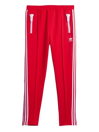 Adidas Originals X Jeremy Scott Big Zip Track Pants In Red
