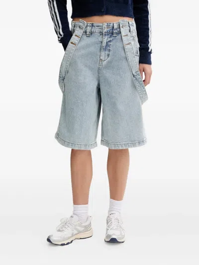 Adidas Originals X Jeremy Scott Denim Dungarees In Blue