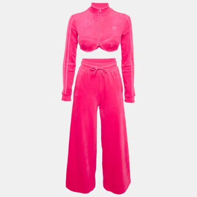 Pre-owned Adidas Originals X Jeremy Scott Pink Velvet Tracksuit S