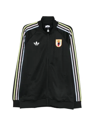 Adidas Originals X Jfa Striped-detal Zip-fastening Sweatshirt In Black