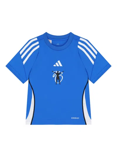 Adidas Originals Kids' X Jude Bellingham Logo T-shirt In Blue