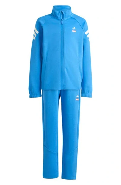 Adidas Originals X Kids' Marvel Avengers Track Jacket & Pants Set In Blue