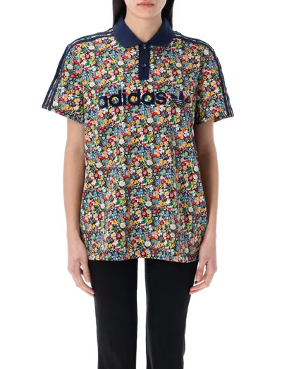 Adidas Originals X Liberty London Mesh Polo Top In Multi