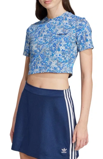 Adidas Originals X Liberty London Stretch Cotton Baby Tee In Blue