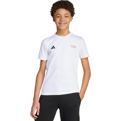 Adidas Originals X Marvel Kids' Graphic T-shirt In White