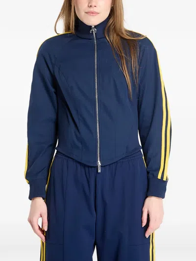 Adidas Originals X Miaou Corset 3-stripes Track Jacket In Blue