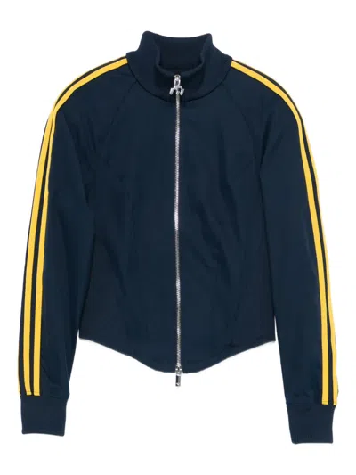 Adidas Originals X Miaou Corset Zip Sweatshirt In Blue