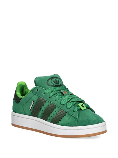 Adidas Originals Kids' X Minecraft Campus 00s Lace-up Leather Sneakers In Green