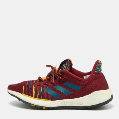 Pre-owned Adidas Originals X Missoni Burgundy Knit Fabric Pulseboost Low Top Sneakers Size 38 2/3