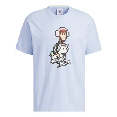 Adidas Originals X Monkey Kingdom Graphic T-shirt 'light Blue'