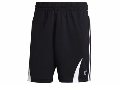 Pre-owned Adidas Originals X Nts Radio Allover Print Sst Track Shorts In Black
