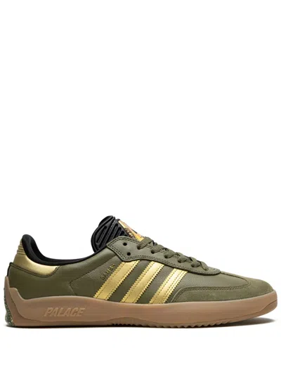Adidas Originals X Palace Puig Samba "olive Gold" Sneakers In Grün