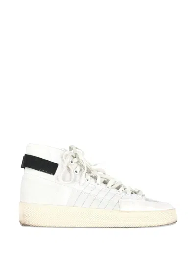 Pre-owned Adidas Originals X Parley Nizza High-top Sneakers In White