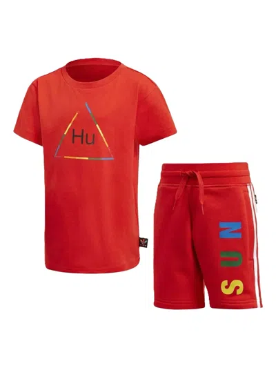 Adidas Originals Kids' X Pharrell Williams Printed Shorts Set In Red