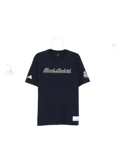 Adidas Originals X Real Madrid Logo T-shirt In Blue